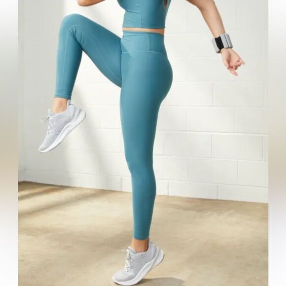 Abercrombie and Fitch YPB sculptLUX 7/8-Length Leggings Teal Women’s Small - Picture 1 of 5